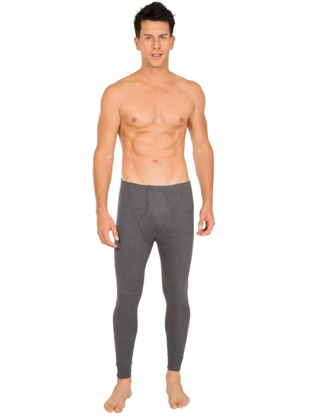 Jockey 2420 Men's Super Combed Cotton Rich Thermal Long Johns with Stay Warm Technology | Charcoal Melange | M